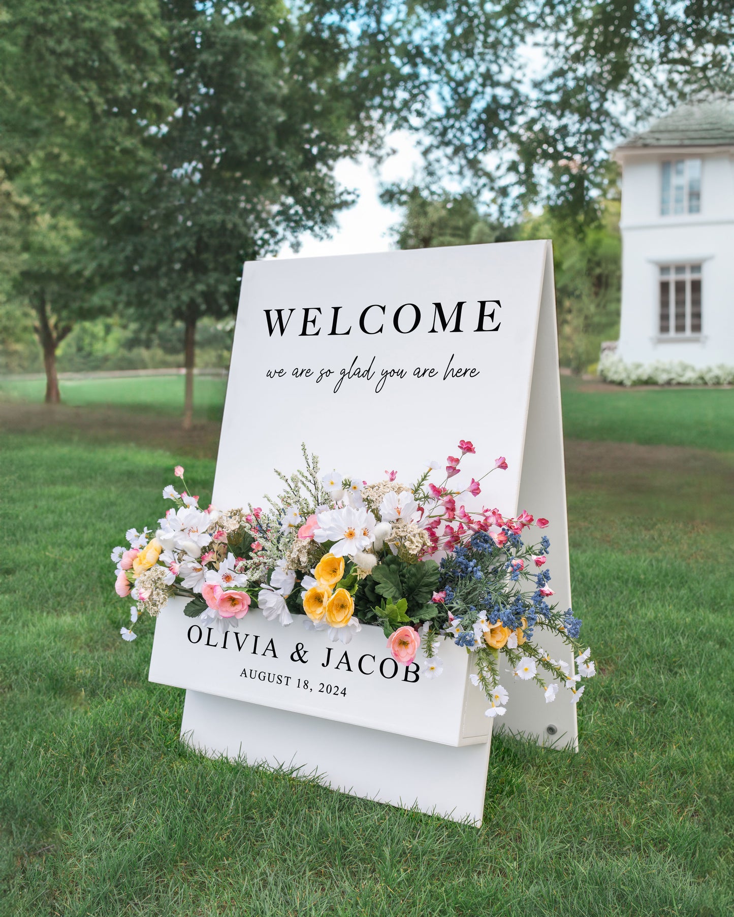 Flower Box Welcome Sign - Wedding Welcome Sign