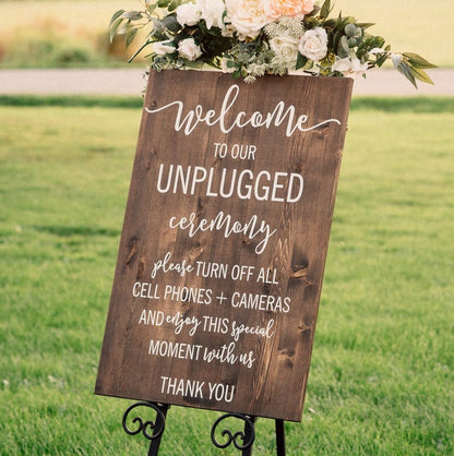 Vertical Unplugged Wedding Welcome Sign