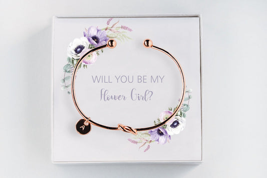 Silver Flower Bracelets for women, Flower Girl Proposal Bracelet