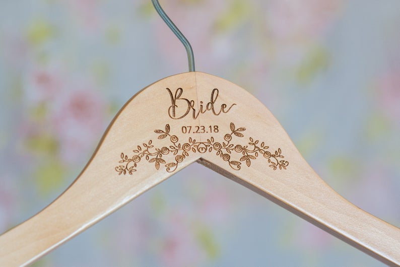 Personalized Bridesmaid Hangers - Wedding Hanger - Bridal Dress Hanger HG100
