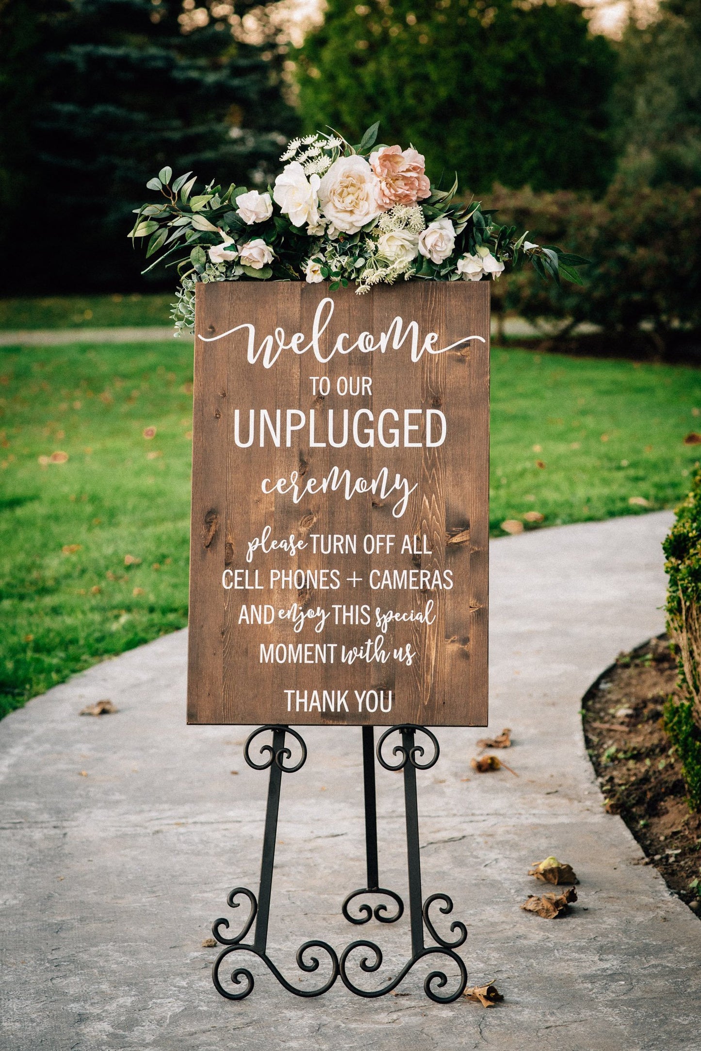 Vertical Unplugged Wedding Welcome Sign