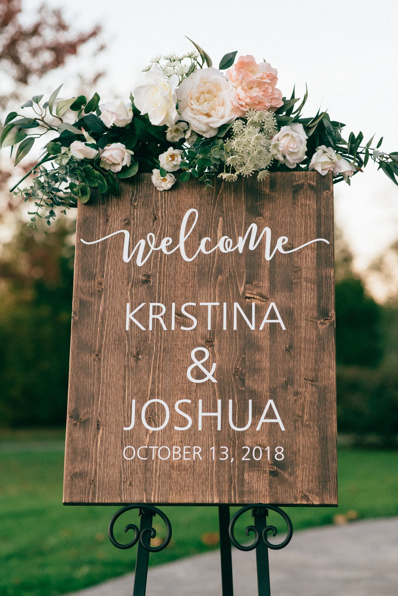 Wooden Wedding Welcome Sign
